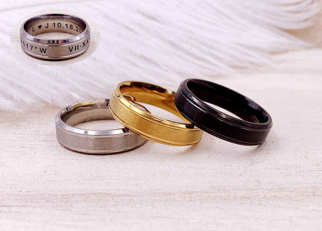 Anel Aco Inox Personalizavel Unissex