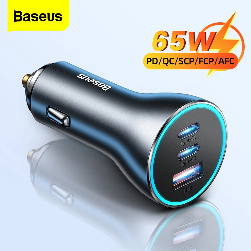 Carregador Veicular Usb C 65W Pd