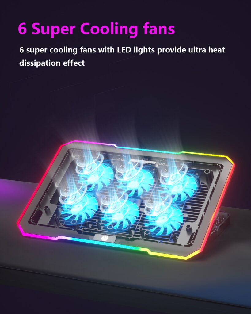 Cooling Pad Notebook Rgb 6 Fans