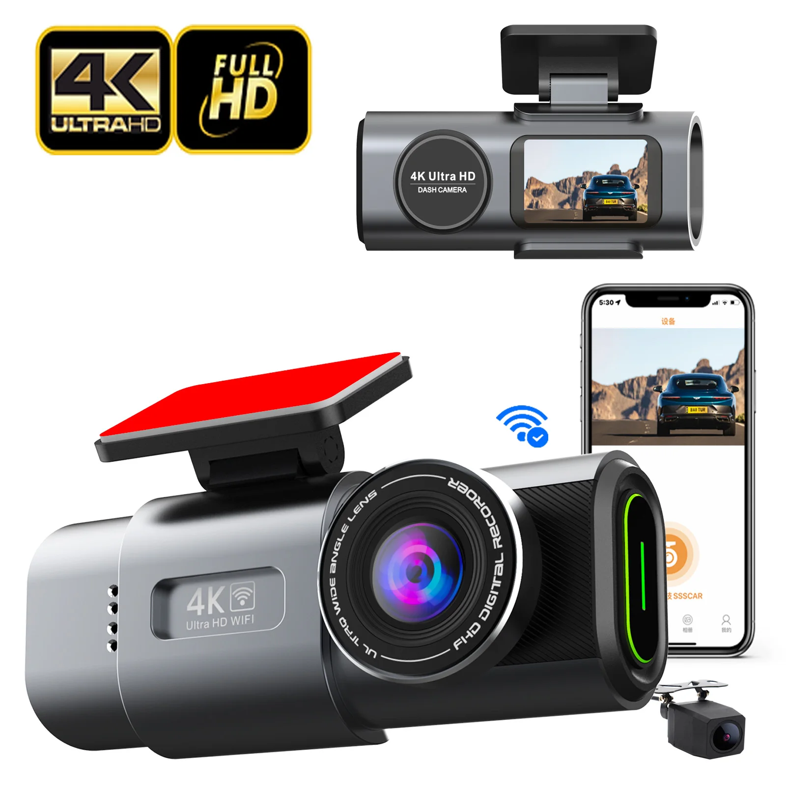 Dashcam 4K Com Gps E Wifi