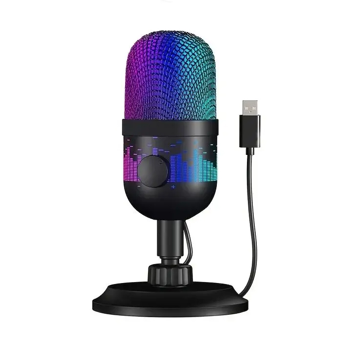 Microfone Condensador Usb Rgb